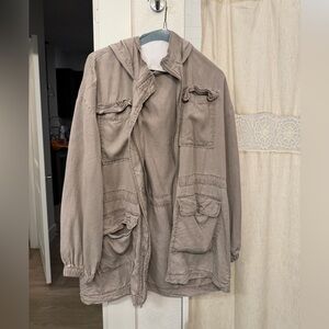 Express Grey Lightweight Utility Jacket